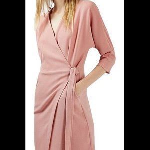 Topshop Dolman Wrap Dress blush sz 6